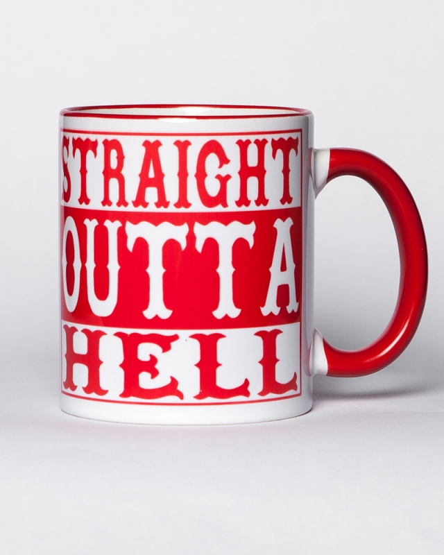 Becher : STRAIGHT OUTTA HELL | Rot/Weiss